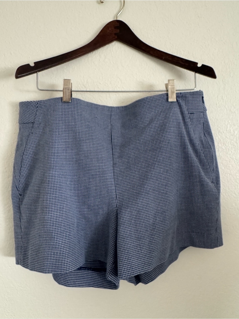 Banana Republic Blue White Check Tailored Shorts